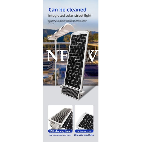 Solar LED Street Light IP65 EU CE Certified High-Power Super-Bright Self-Cleaning 40W-100W Road Lighting System