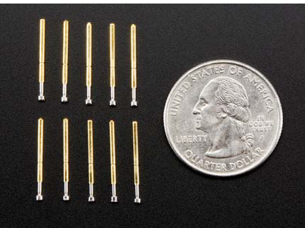 Spring Loaded Crown Head Pogo Pins Pack of 10 Adafruit Industries 2429 for Programming Testing Jigs