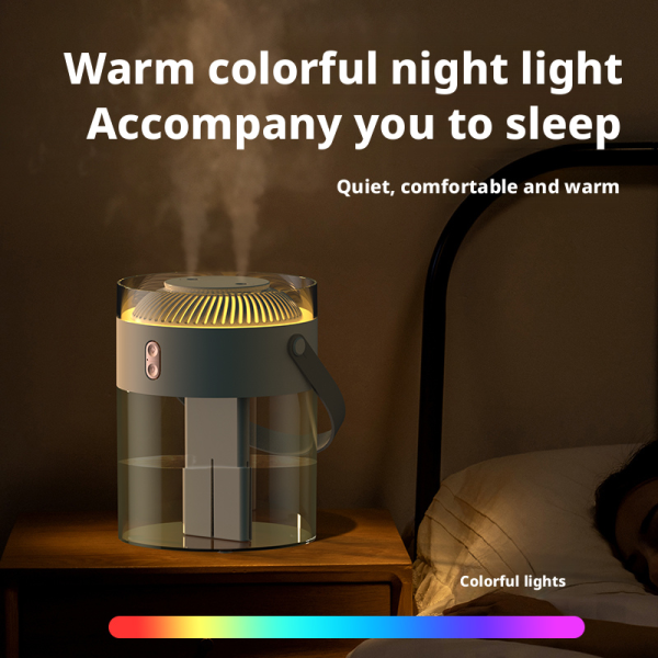 2.6L Capacity Plastic Ultrasonic Air Humidifier Household Use With Color Changing Lights