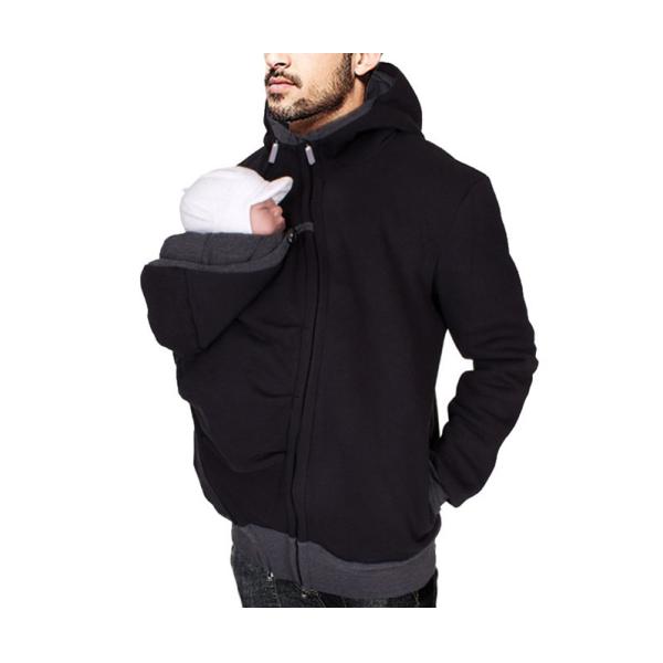 Custom Baby Carrier Winter Jacket , Mens Babywearing Coat With Hood
