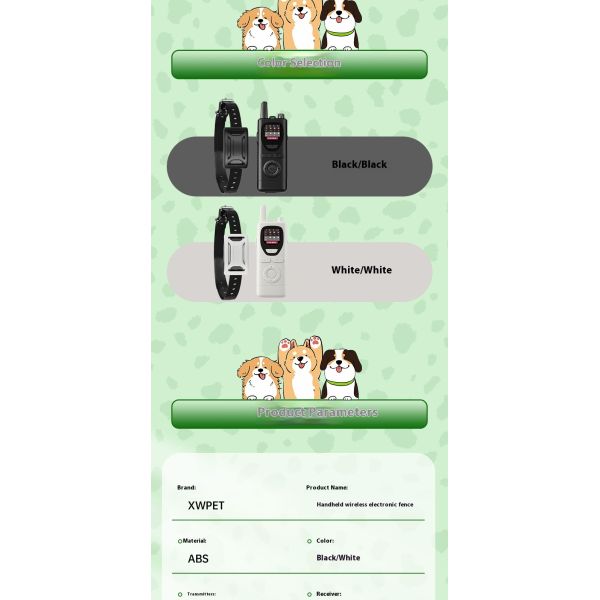 Portable Waterproof Rechargeable Wireless GPS Electronic Dog Fence Trainer Handheld Barking Stop Two-in-One Nylon Plastic Pet