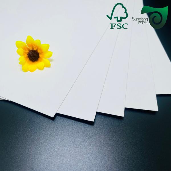 FSC Certified 350gsm Food Safe White Cardboard Single Side Coated  High Hardness