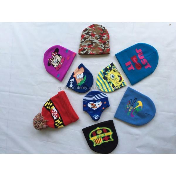 Retail Opek Multicolor Jacquard Children Beanie Hat Knitting Machine Fully Auto Alarm