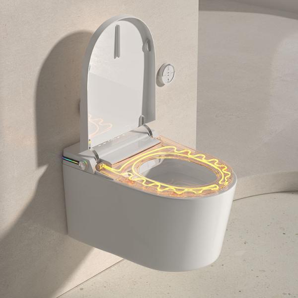 Elongated Bowl Smart Toilet Equipped With Siphon Jet Flushing Method