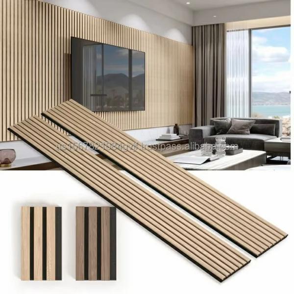 Panneaux muraux acoustiques Akupanel en bois de bambou naturel, matériaux de construction en gros