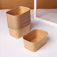 Cuenco de papel rectangular desechable para llevar