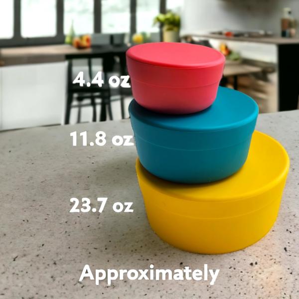 Kids Silicone Food Storage Containers BPA Free Leakproof Airtight Tag Bento Lunch Box