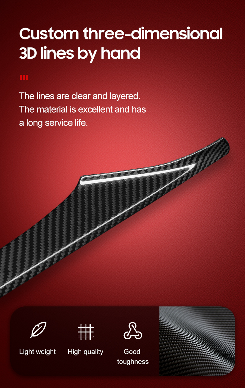 Dry Carbon Fiber Car Door Panel Decorative Strip for Lexus RC 2015-2019 Year