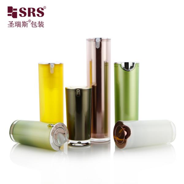SRS wholesale plastic skincare airless acrylic jar and lotion bottle cosmetic packagingset