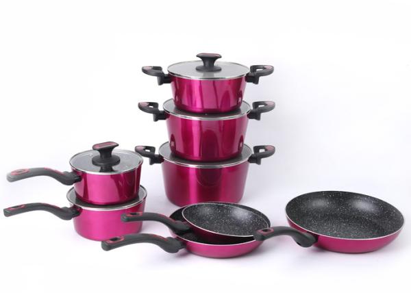 Hygienic Scratch Resistant 32cm Paint Aluminium Cookware Set