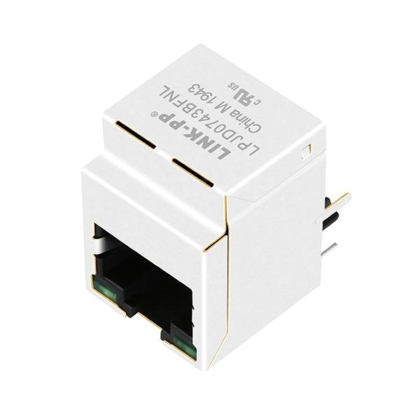 LPJD0743BFNL 1000 Base-T RJ45 prise verticale avec magnétique vert/diodes LED vertes