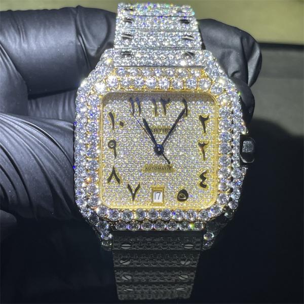 Busto de OME Moissanite abaixo do relógio VVS Cartier Moissanite Watch Bling Dial