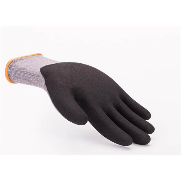 13G Nylon Knitted Black Nitrile Coated Hand Gloves Resistant Abrasion
