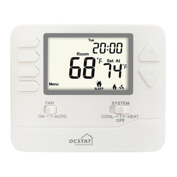 24V 1 Heat 1 Cool Programmable Air Conditioner Thermostat For HVAC System