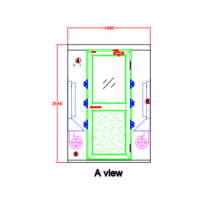 Ливень воздуха нержавеющей стали 4 людей, ливни воздуха для чистых комнат с машиной отпечатка пальцев