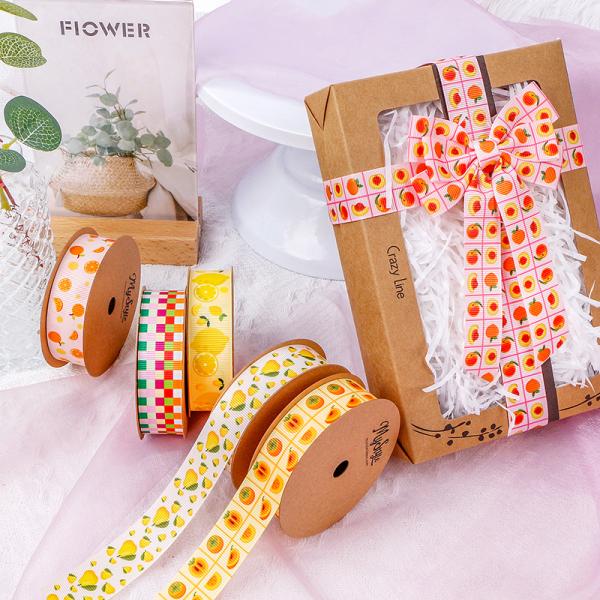 Single Face Printed Grosgrain Ribbon for Summer Fruits Craft Gift Box Packaging by MSD