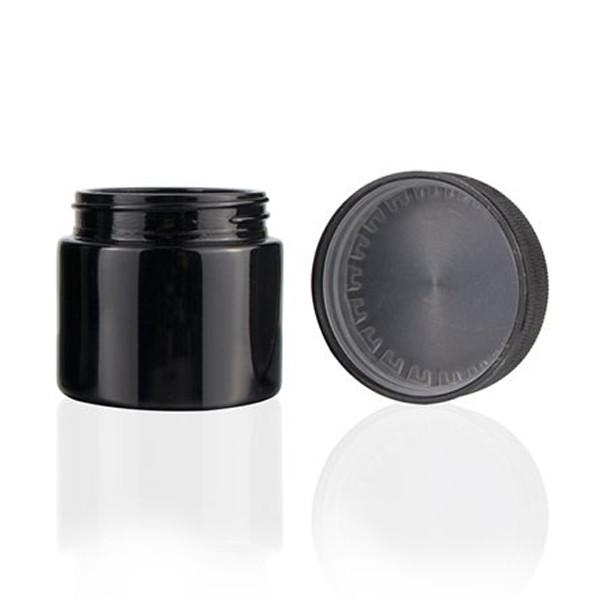 2oz Child Resistant Clear Black Glass Jars Airtight 3.5g