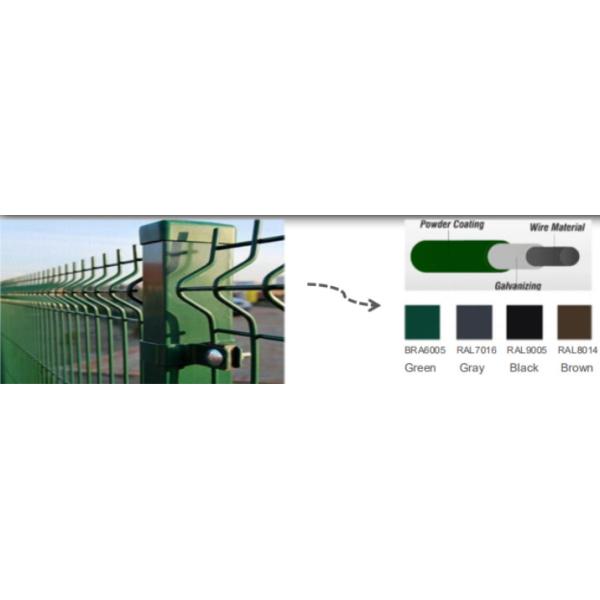 3D Curvy Fence 55*200mm Mesh Hole 3.5mm Wire Diameter For Residential Site