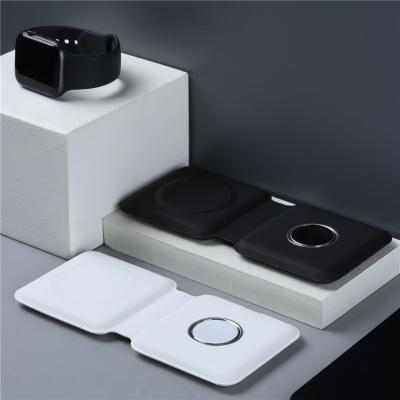 Carregador 15W Magsafing sem fio duplo do OEM dobrável para Iphone12 Airpods pro