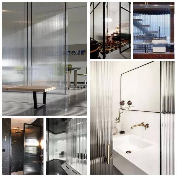 Промышленное Мору окрашенное стекло с узором затвердевшее флейта для ванны кухня гостиная