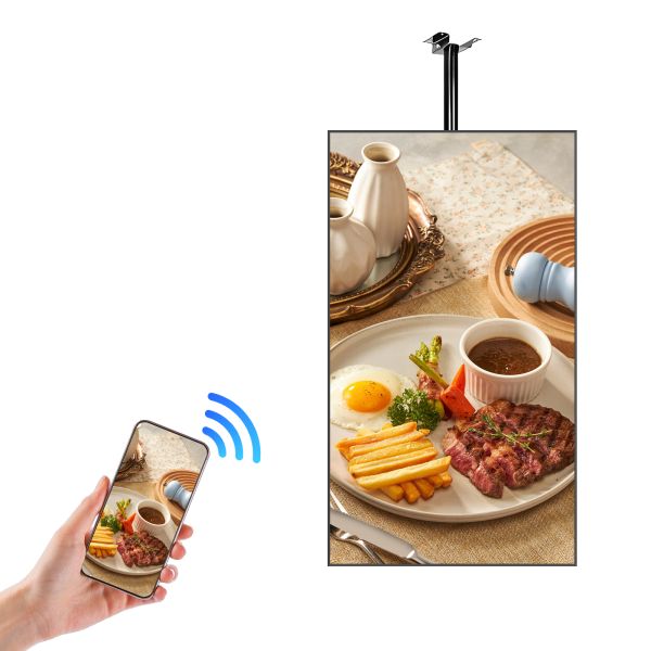 Indoor 4K LCD Advertising Display Hanging Mounted Android Digital Signage Commercial Screen