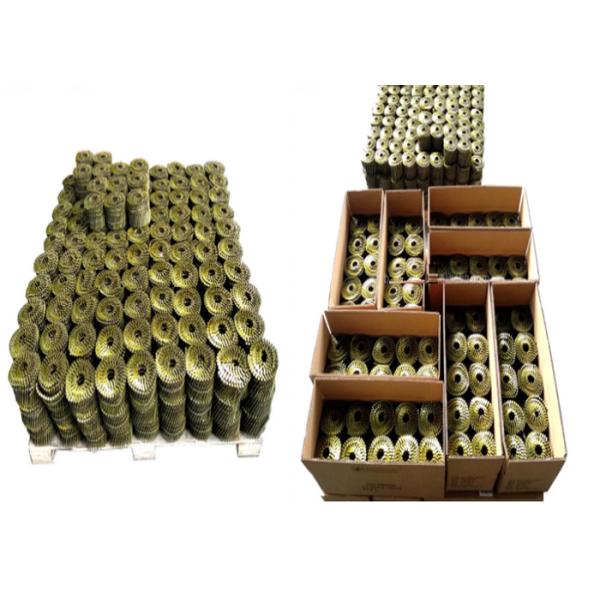 120pcs / Coil Coil Roofing Nails Yellow Twisted Shank Construction