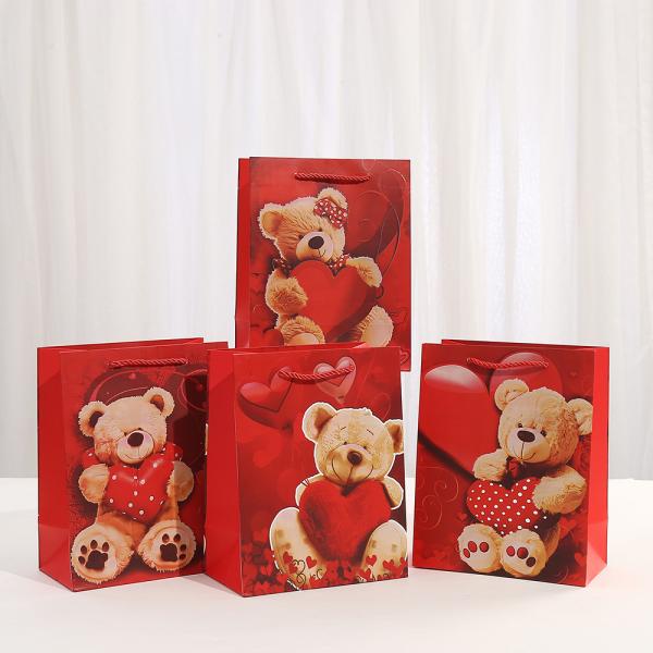 Party Gift Bag Printed Candy Packaging Bag Kraft Paper Shopping Bag Paper Bag Bear Handbag