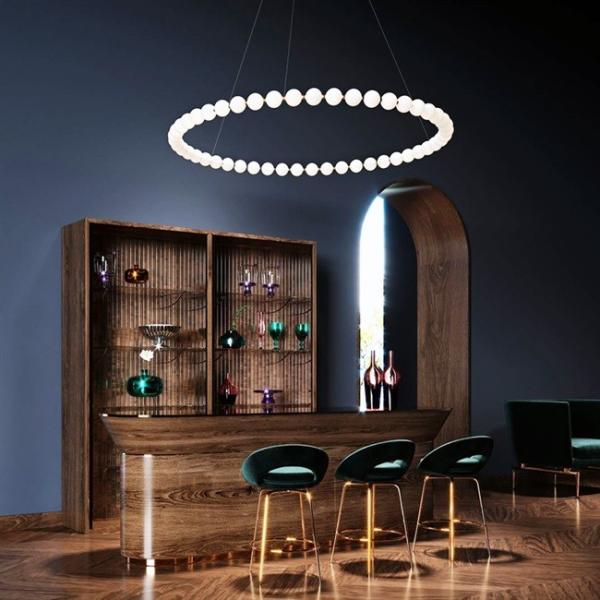 Postmodern Denmark Hotel Engineering Glass Lighting Clothing Store Cafe Showroom Long Chandelier(WH-NC-87)