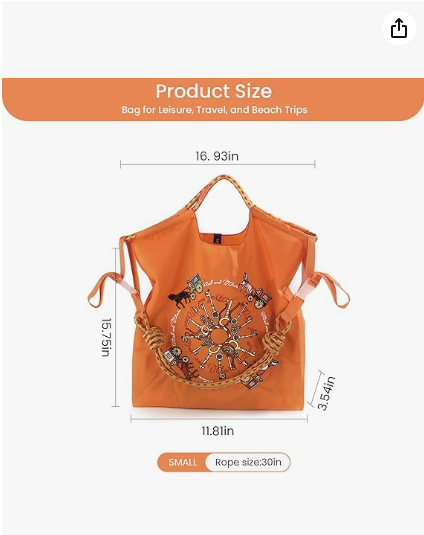 Ball&Chain carriage pattern embroidered nylon handbag for women, travel shoulder bag with top handle, suitable for work and travel