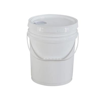 Durable Lightweight White Plastic Round Bucket With Lid And Handle