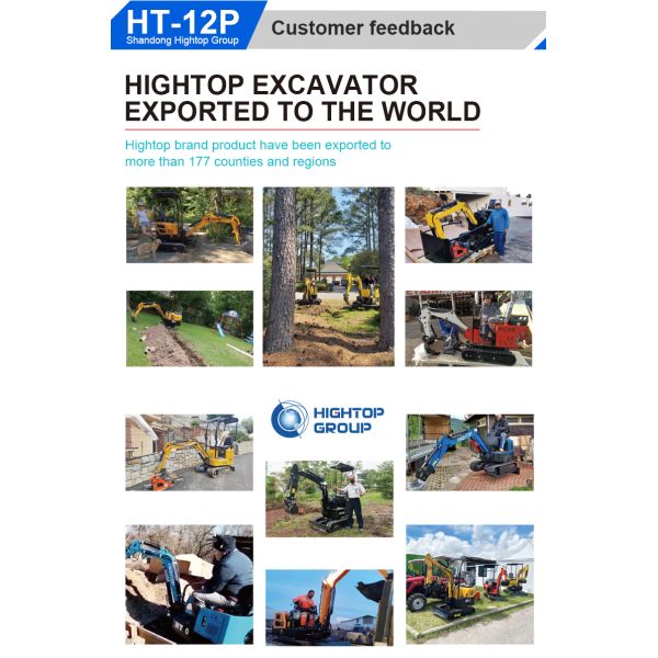 HT-12P 1.2ton Mini Excavator with Kubota Z482 Engine and Full Hydraulic Control