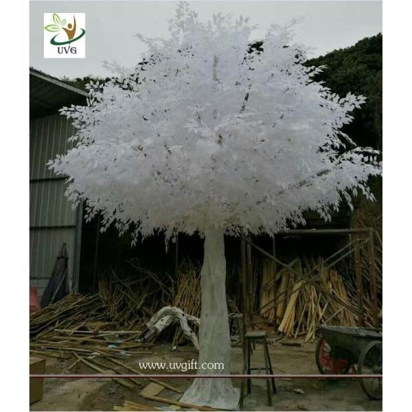 UVG 5.5 metres high huge white silk banyan artificial tree sale for window display GRE064