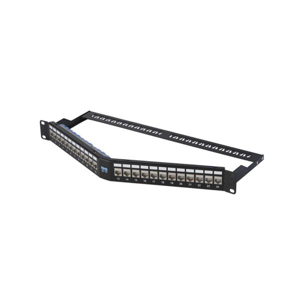 FTP Network Shielded Patch Panel 1 U Angled Patch Panel V Type 24 Port (Паннель защищенного патча сети FTP 1 U угловой патч Паннель V тип 24 порта)
