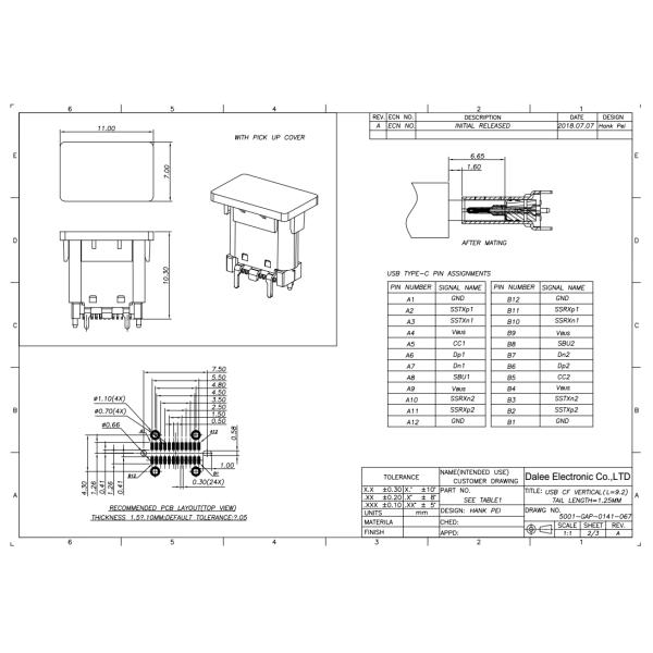 Female Head Vertical Type C Micro USB Connector Withstand 10000 Repeated Insertions