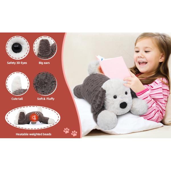 4Lbs Large Heated Unscented Microwavable Dog Throw Pillow 24inch Weighted Stuffed Dog Toy Factory OEM Custom Supplier