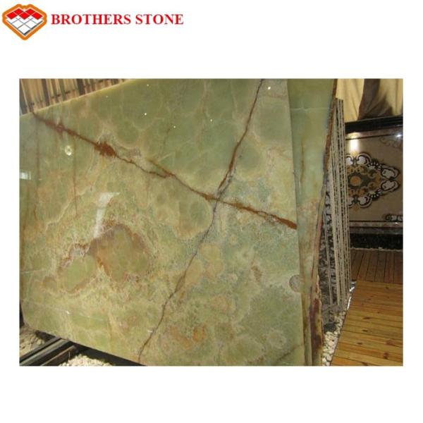 Amazing Light Green Jade Onyx Slab , Ornament Light Green Jade Stone Panels