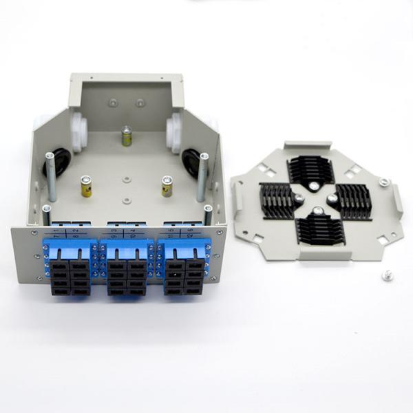 24fibers Din-Rail Fiber Optic Termination Box Cold-Roll Steel 12 Ports Sc Duplex