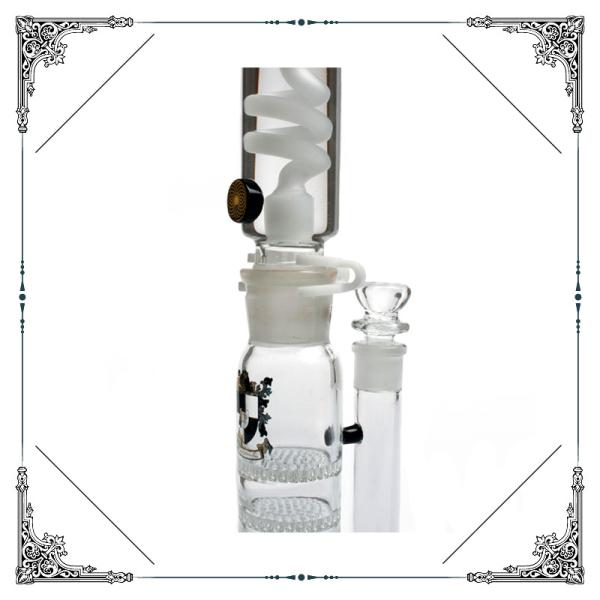 Custom 10 Inch Glass Bong Smoking With Triple Honeycomb Perc