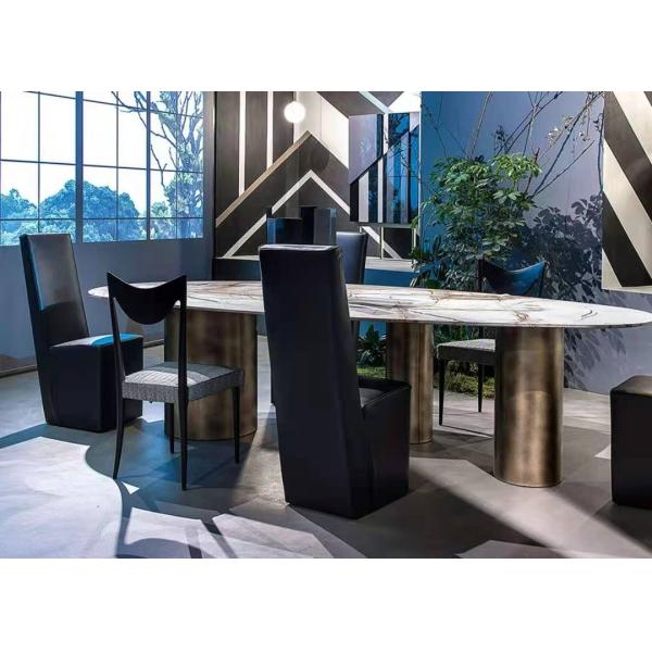 Обеденный стол рамки металла роскошной таблицы столешницы мрамора стиля Италии прочный стабилизированный