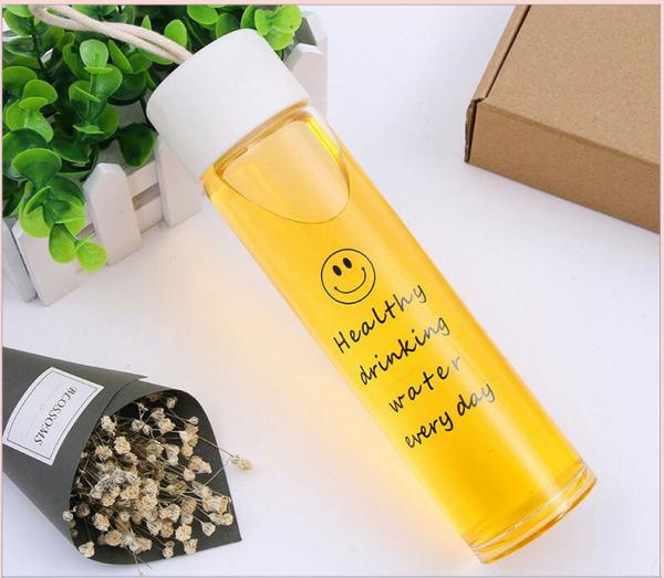 monolayer glass high boron silicon transparent water cup four colors size 22*5.5cm logo printing