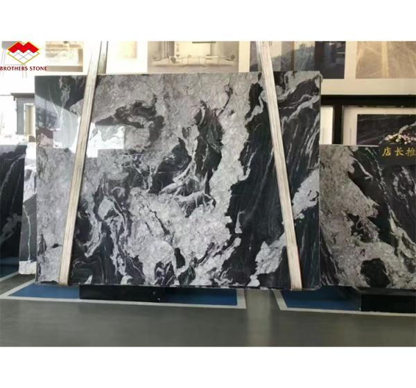 Hotel Surface Finishing Polished Italian Fendy Black Marble with White Veins Tile
