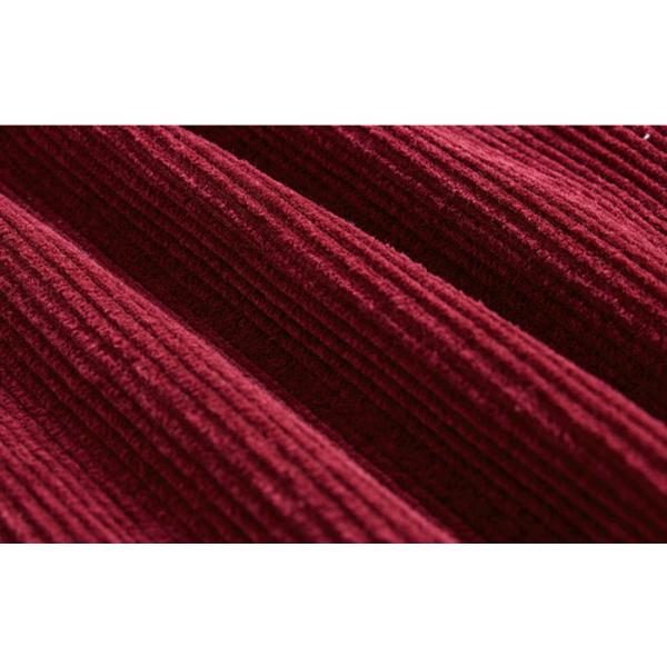 Red Corduroy Wrap Ladies Dress Skirt Knee Length Casual High Waist Skirt
