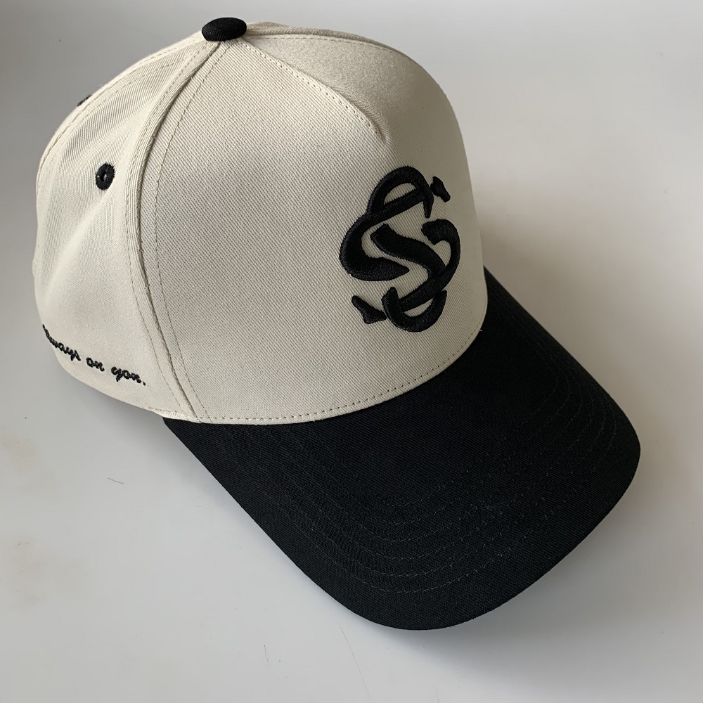 Baseball Caps Custom Embroidered Logo A Frame 5 Panel Cotton Twill Hat