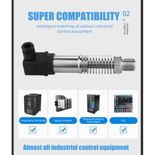 Customized -0.1-60MPa Range High Temp Stainless Steel Liquid Air Pressure Transmitter