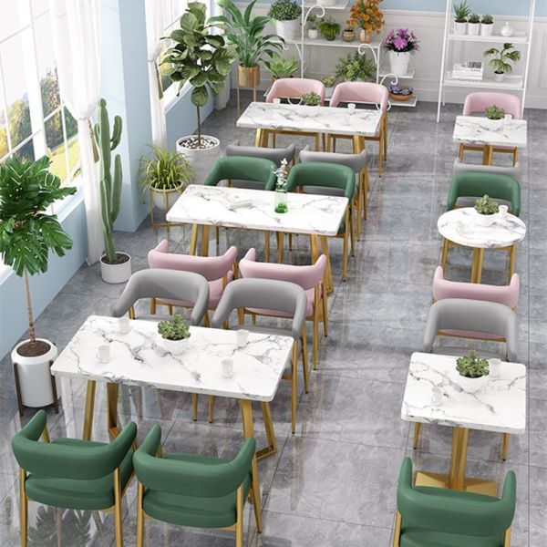 Wholesale Sofa Seating Booth Restaurant Furniture Fabric Sofa Light Luxury Coffee Cafe Dining Table and Chairs Sets