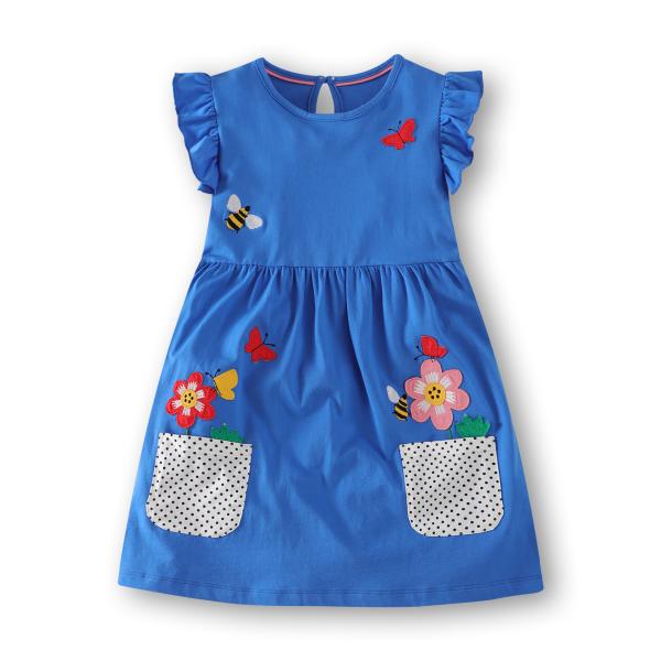 Sleeveless Ruffle Summer Children'S Clothing Cute Print Girl Boutique Dresses