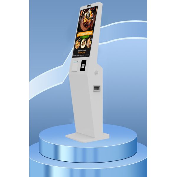 32 inch Indoor Advertising Playing Equipment Floor Standing Food Ordering Kiosk With Lcd Touch Screen