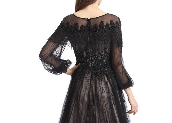 Evening Cocktail Evening Dresses , Womens Black Evening Dresses With Built - In Bra