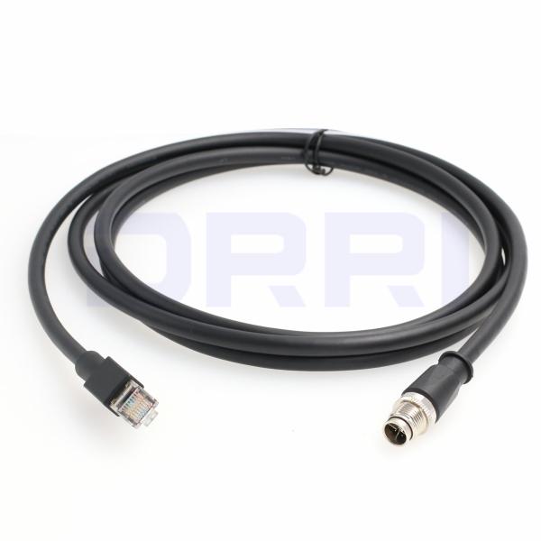 M12 X-Coded 8 Pole to Flexible Ethernet Cable , Cat6 Industrial Flexible Network Cable