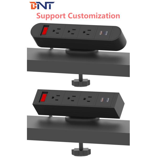 Выход запаса 3 BOENTE новый с USB ограничителя перенапряжения переносит черное на изготовителе электророзетки края стола съемном настольном